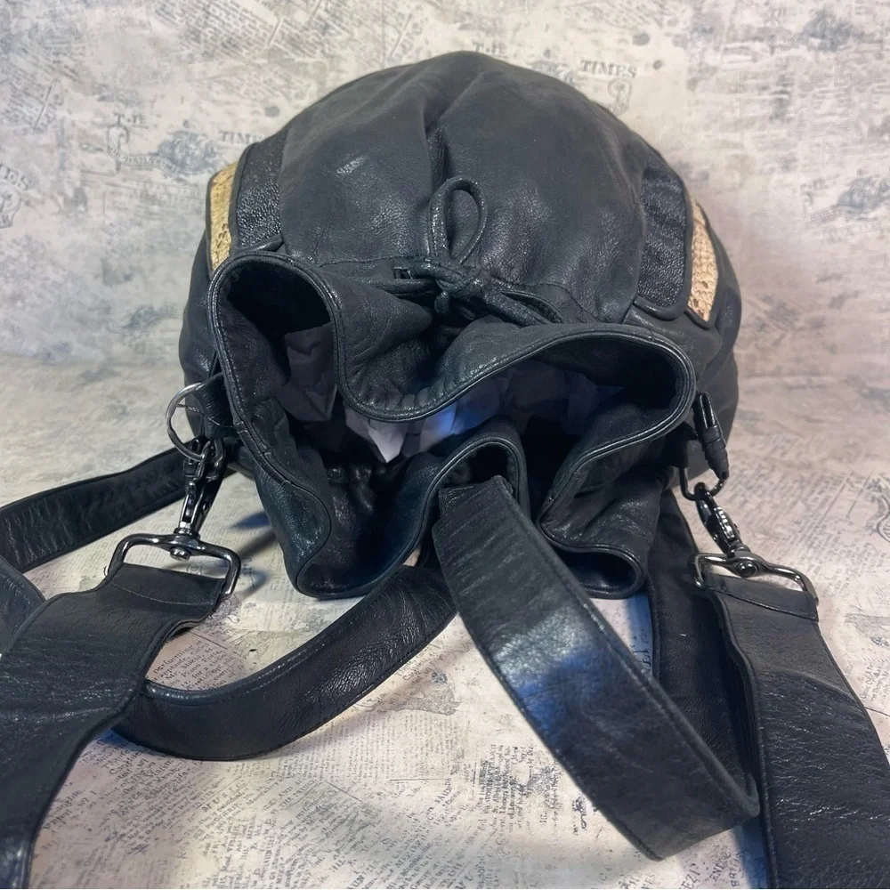 Khirma Eliazov Sinclair Exotic Stingray & Python Leather Convertible Backpack